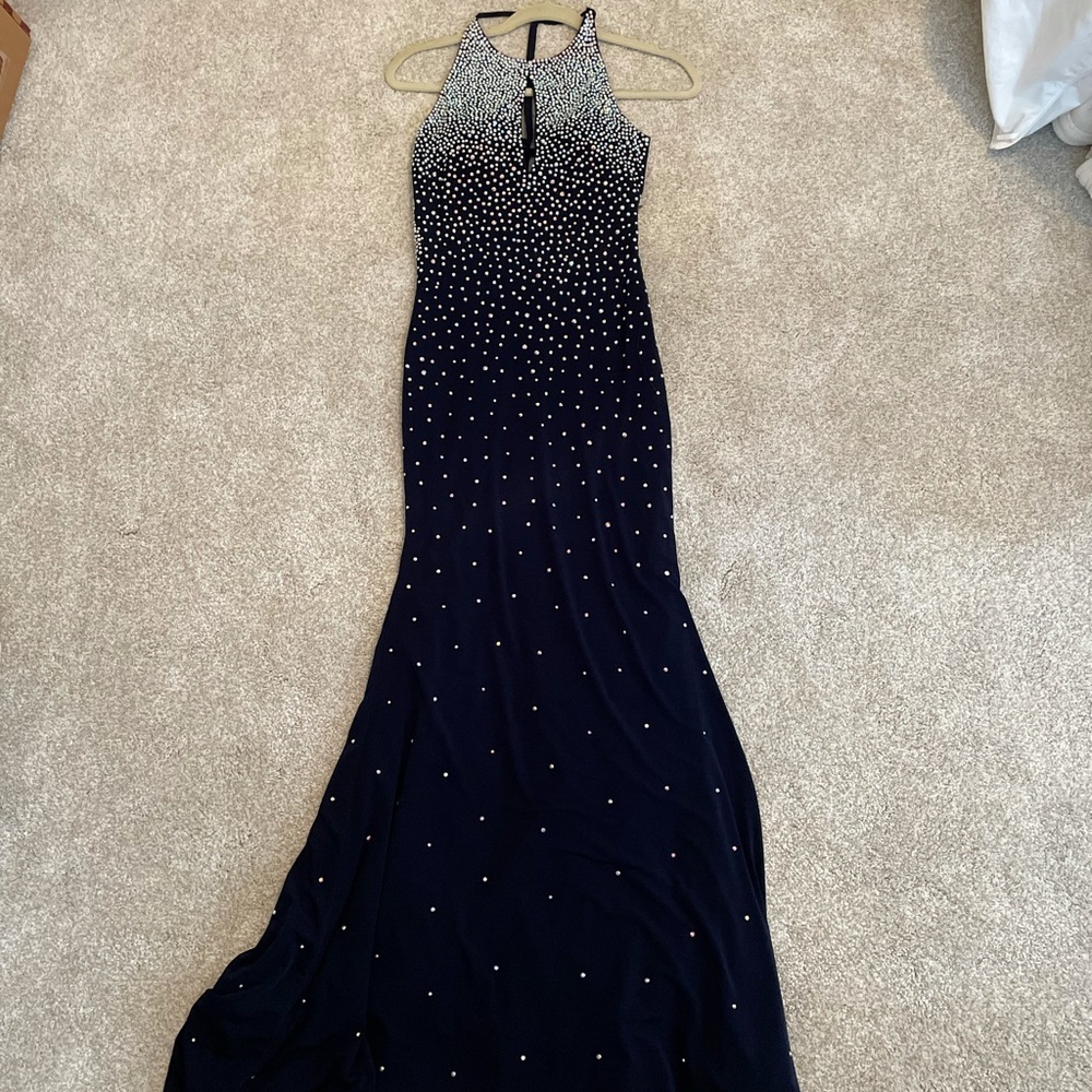 jovani open back dress